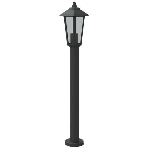 Udendørs standerlampe 3 stk. 80 cm rustfrit stål sort