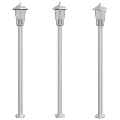 Udendørs standerlamper 3 stk. 120 cm rustfrit stål sølvfarvet
