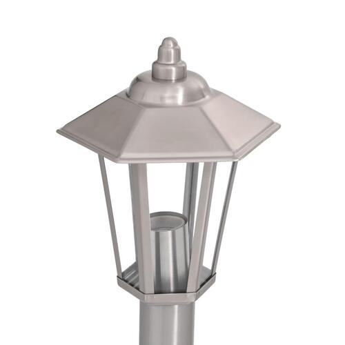 Udendørs standerlamper 3 stk. 120 cm rustfrit stål sølvfarvet