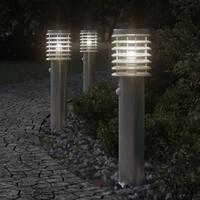 Udendørs standerlampe med sensor 60 cm rustfrit stål sølvfarvet