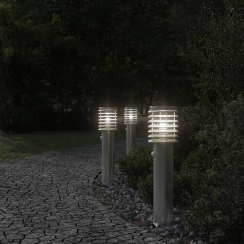Udendørs standerlampe med sensor 60 cm rustfrit stål sølvfarvet