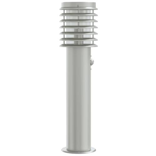 Udendørs standerlampe med sensor 60 cm rustfrit stål sølvfarvet