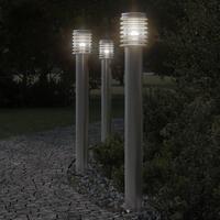Udendørs standerlampe 110 cm rustfrit stål sølvfarvet