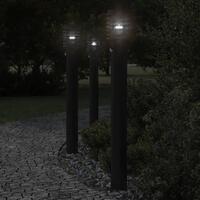 Udendørs standerlampe med sensor 110 cm rustfrit stål sort