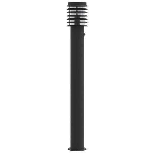 Udendørs standerlampe med sensor 110 cm rustfrit stål sort