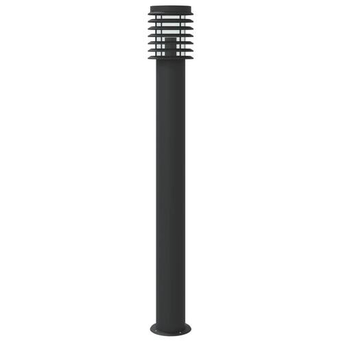 Udendørs standerlampe med sensor 110 cm rustfrit stål sort