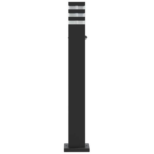 Udendørs standerlamper 3 stk. med sensor 80 cm aluminium sort