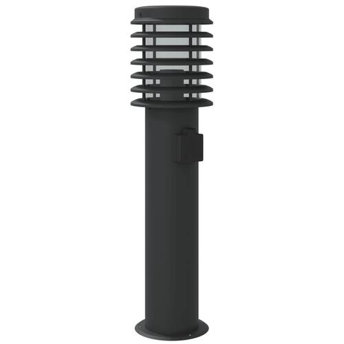 Udendørs standerlamper 3stk stikkontakt 60cm rustfrit stål sort