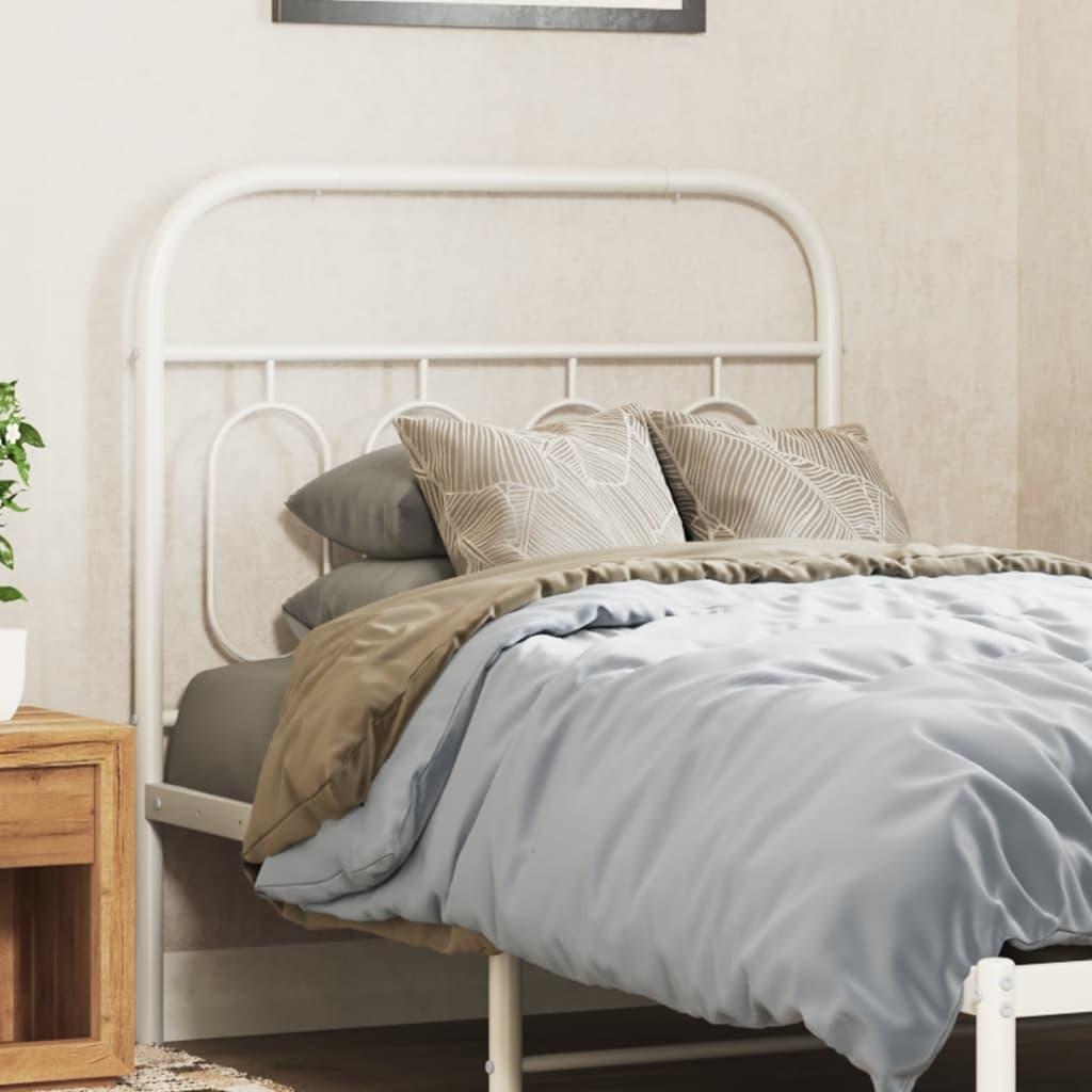 Sengegavl 80 cm metal hvid