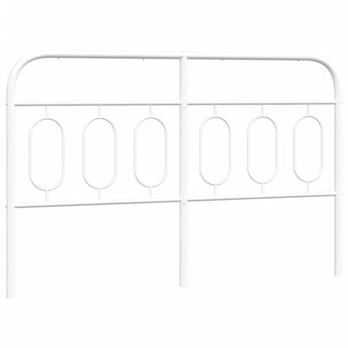 Sengegavl 137 cm metal hvid