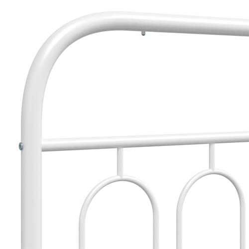 Sengegavl 137 cm metal hvid