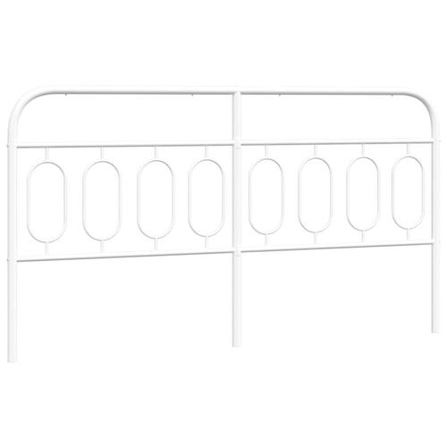 Sengegavl 193 cm metal hvid