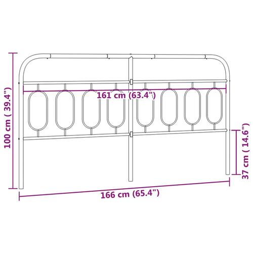 Sengegavl 160 cm metal hvid