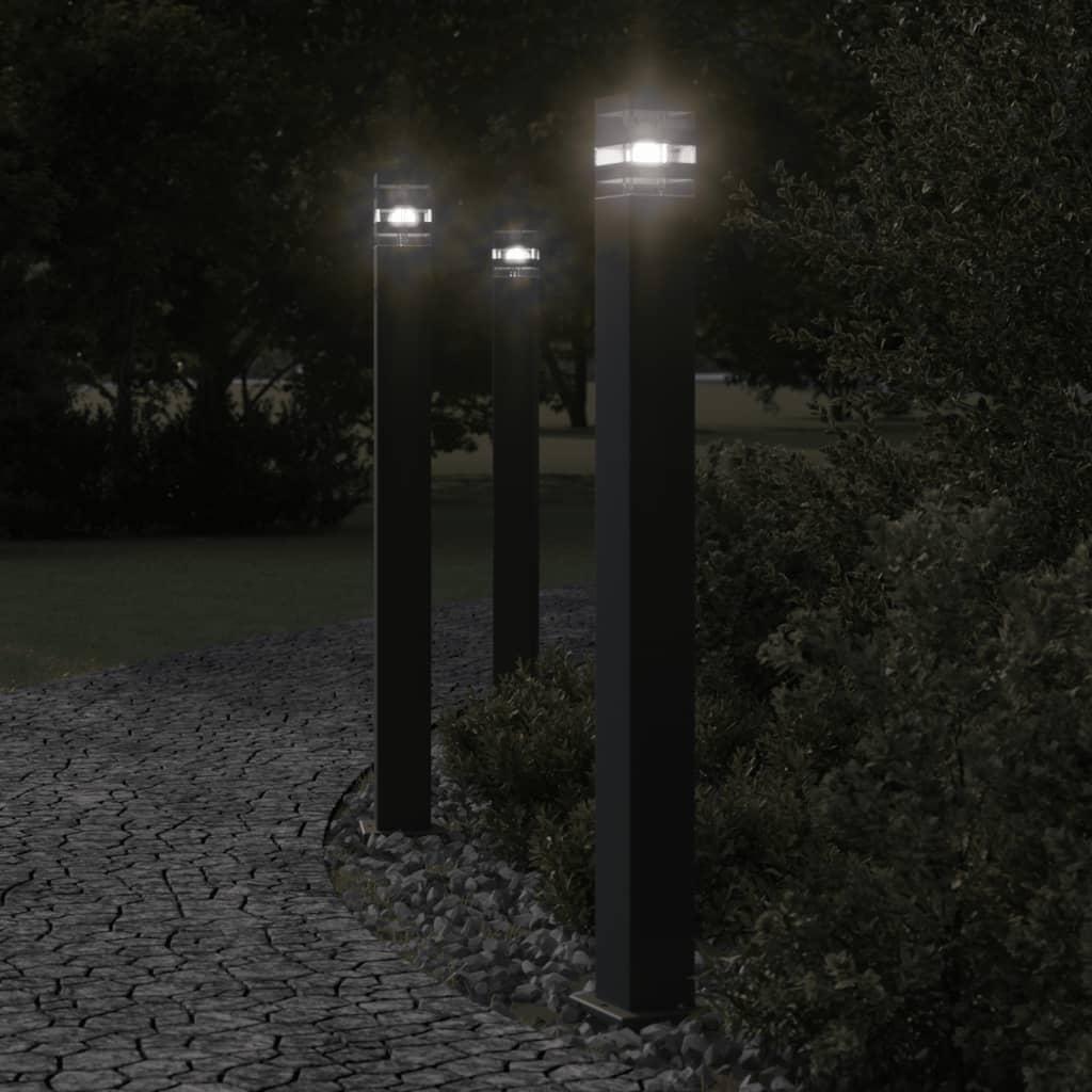 Udendørs standerlampe 110 cm aluminium sort