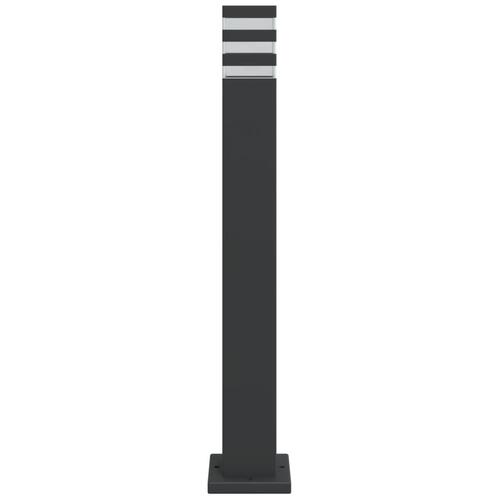 Udendørs standerlampe 80 cm aluminium sort