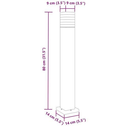 Udendørs standerlampe 80 cm aluminium sort