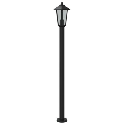 Udendørs standerlamper 3 stk. 120 cm rustfrit stål sort