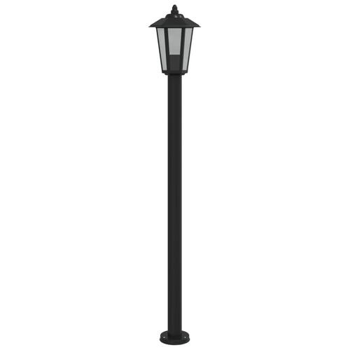Udendørs standerlamper 3 stk. 120 cm rustfrit stål sort