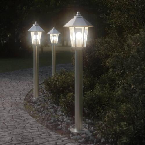 Udendørs standerlampe 80 cm rustfrit stål sølvfarvet