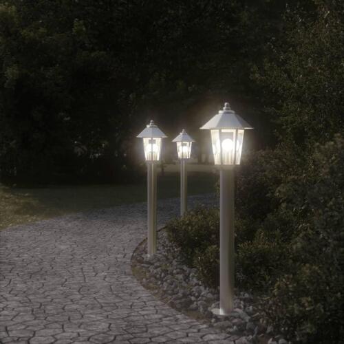 Udendørs standerlampe 80 cm rustfrit stål sølvfarvet