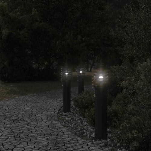 Udendørs standerlampe med sensor 60 cm rustfrit stål sort