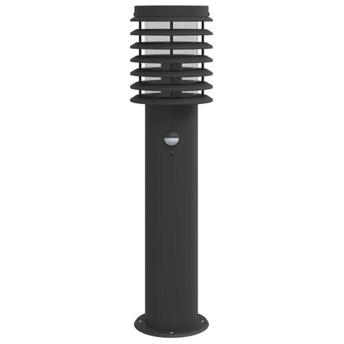 Udendørs standerlampe med sensor 60 cm rustfrit stål sort
