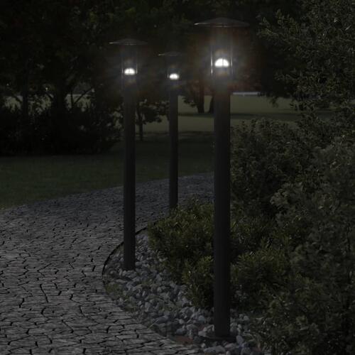 Udendørs standerlampe 100 cm rustfrit stål sort