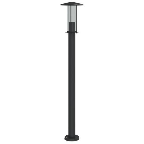Udendørs standerlampe 100 cm rustfrit stål sort