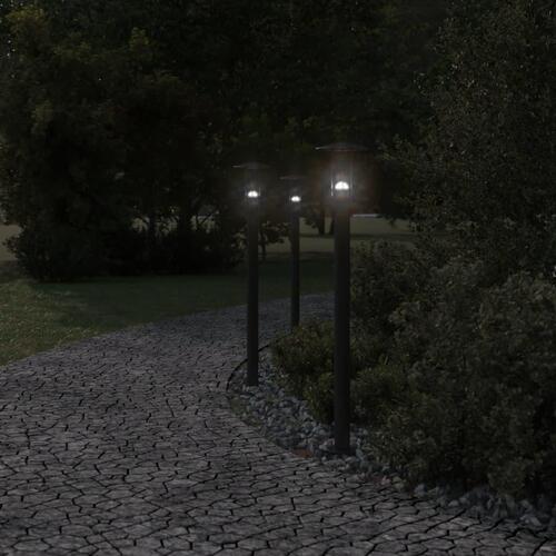 Udendørs standerlampe 100 cm rustfrit stål sort