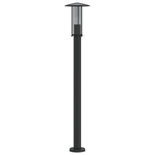 Udendørs standerlampe 100 cm rustfrit stål sort