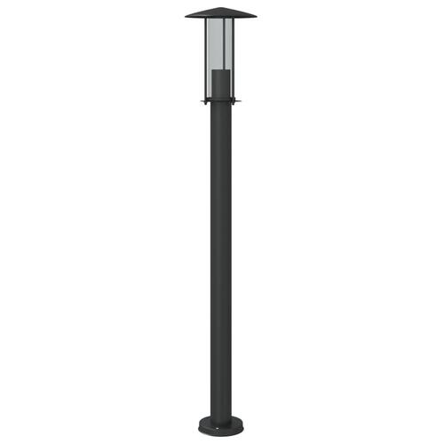 Udendørs standerlampe 100 cm rustfrit stål sort
