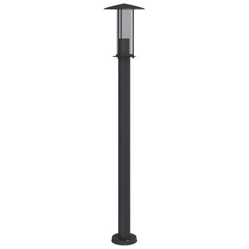 Udendørs standerlampe 100 cm rustfrit stål sort