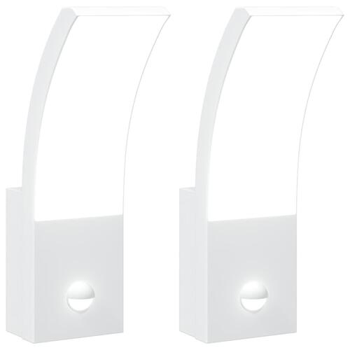Udendørs LED-væglamper 2 stk. sensorer trykstøbt aluminium hvid