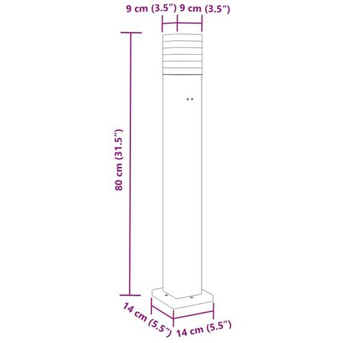 Udendørs standerlampe med stikkontakt 80 cm aluminium sort