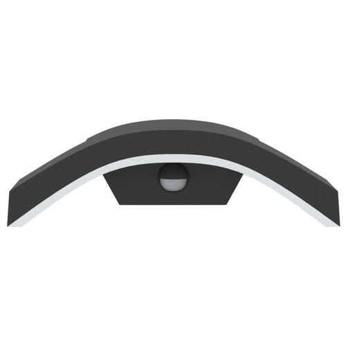 Udendørs LED-væglampe med sensor trykstøbt aluminium sort