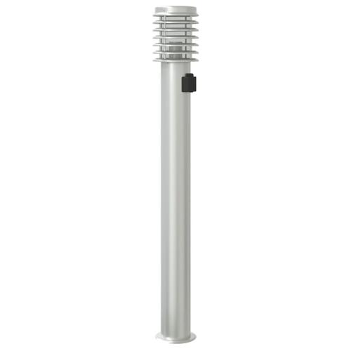 Udendørs standerlamper 3 stk. stikkontakt 110 cm rustfrit stål