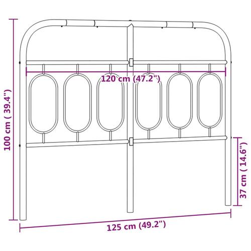 Sengegavl 120 cm metal hvid