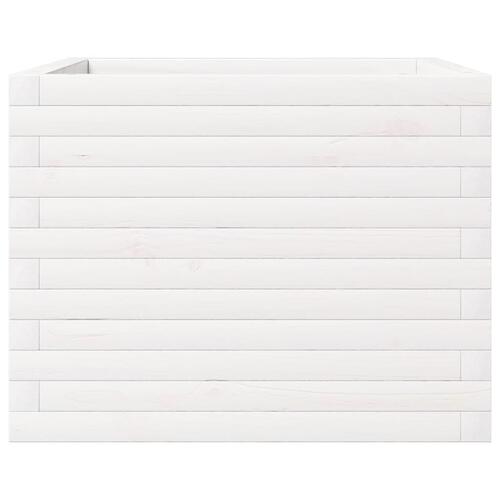 Plantekasse 60x60x46 cm massivt fyrretræ hvid