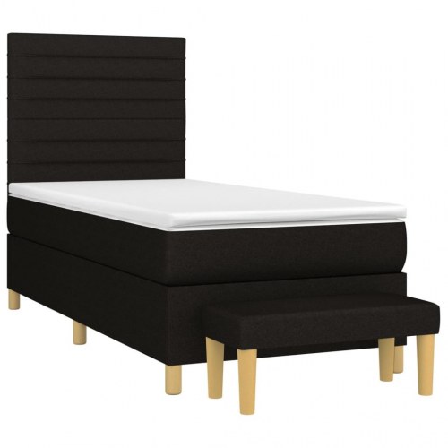 Kontinentalseng med madras 80×200 cm - stof, sort