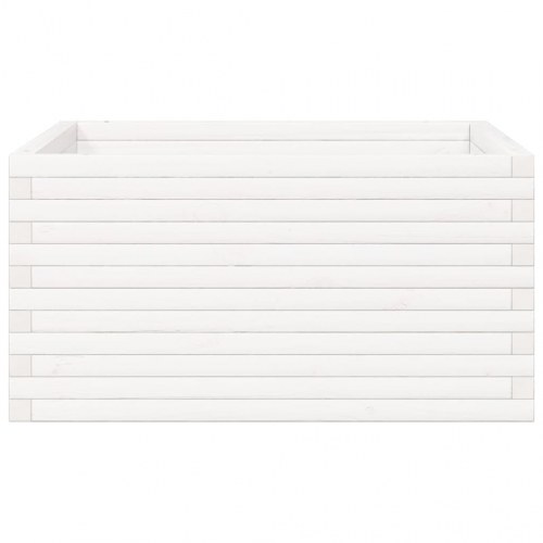 Plantekasse i massivt fyrretræ 90 x 90 x 46 cm - hvid