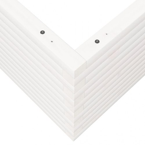 Plantekasse i massivt fyrretræ 90 x 90 x 46 cm - hvid