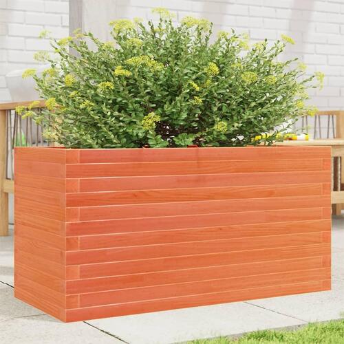Plantekasse 90x40x46 cm massivt fyrretræ gyldenbrun