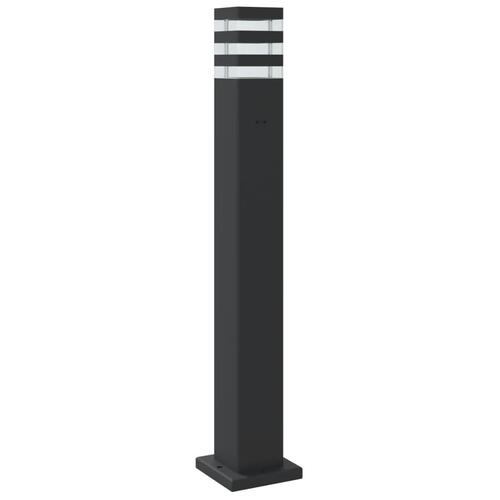 Udendørs gulvlampe med sensor 80 cm aluminium sort