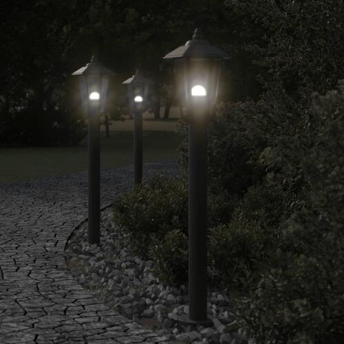 Udendørs standerlampe 80 cm rustfrit stål sort