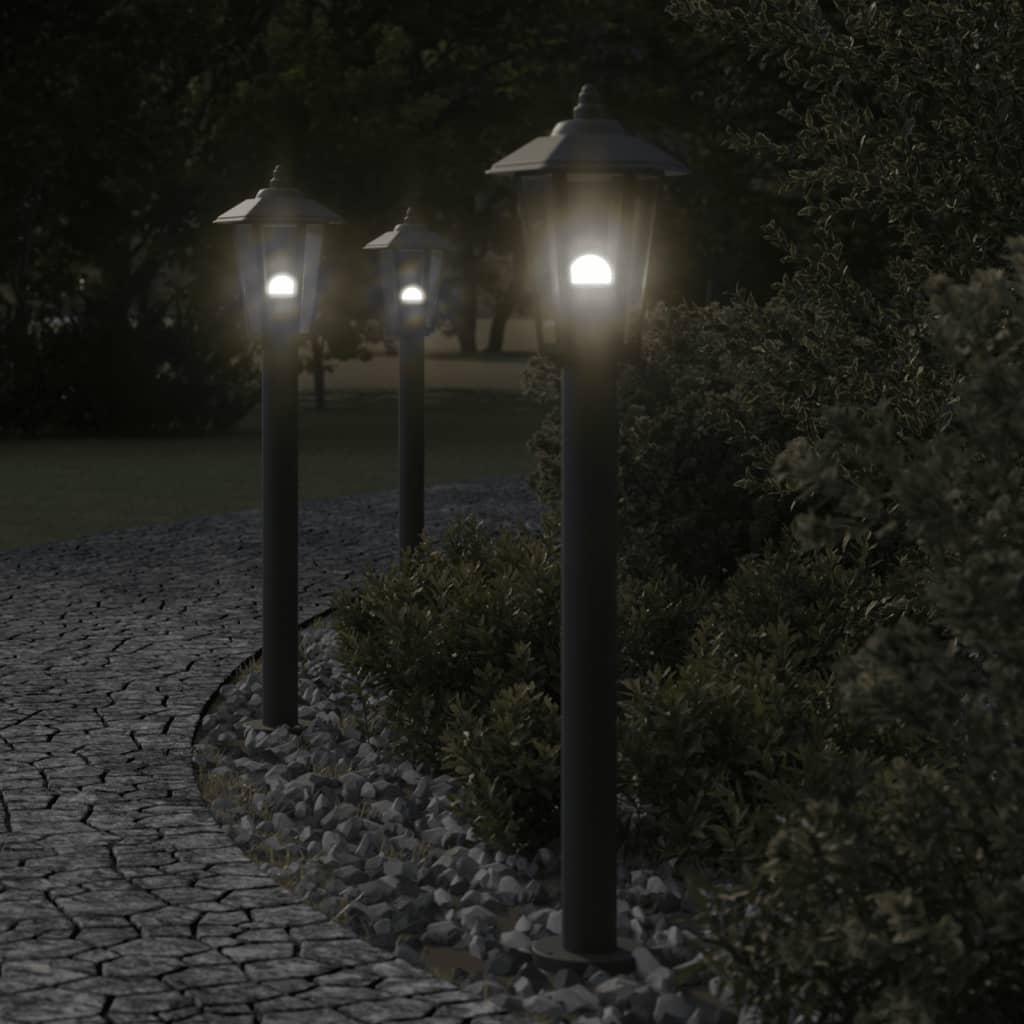 Udendørs standerlampe 80 cm rustfrit stål sort