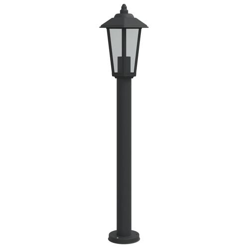 Udendørs standerlampe 80 cm rustfrit stål sort