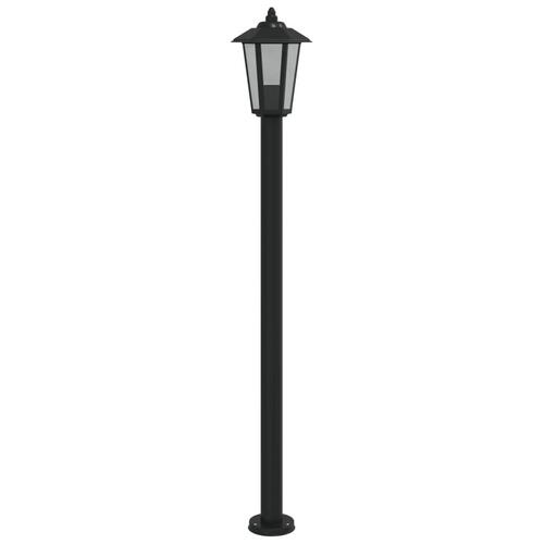 Udendørs standerlampe 120 cm rustfrit stål sort
