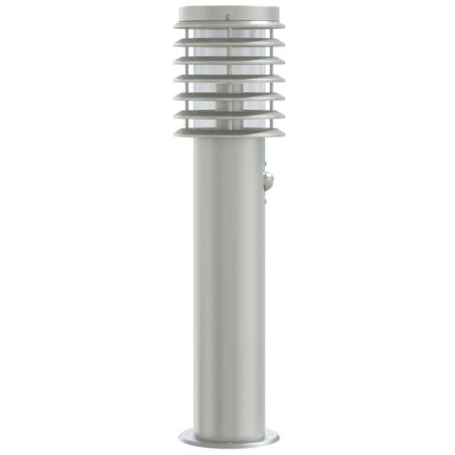 Udendørs standerlamper 3 stk. sensor 60 cm rustfrit stål sølv