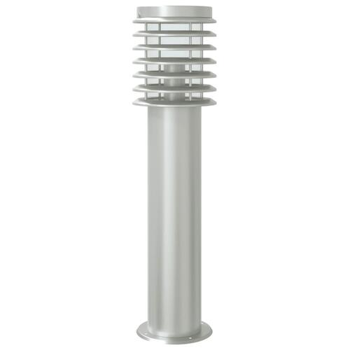 Udendørs standerlamper 3 stk. sensor 60 cm rustfrit stål sølv