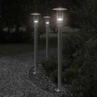 Udendørs standerlampe 100 cm rustfrit stål sølvfarvet